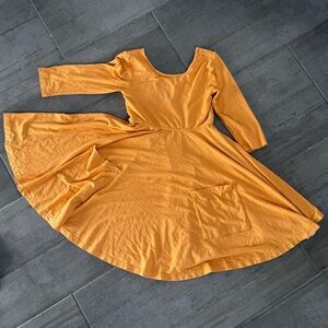 Omi Jo by well dress wolf fall Thanksgiving Long Sleeve Dress Pockets orange